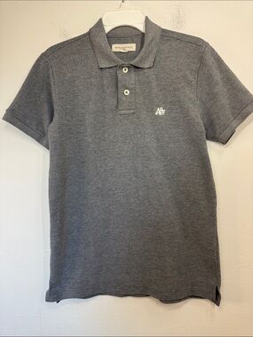 Aeropostale Men's Charcoal Gray Polo Shirt with A87 Logo Preppy Y2K Classic